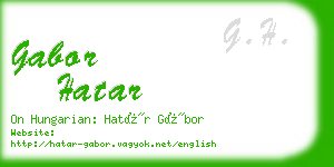 gabor hatar business card